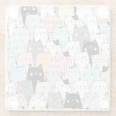 Cute Cats Glazen Onderzetter (Achterkant)