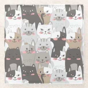 Cute Cats Glazen Onderzetter