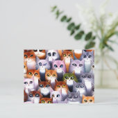 Cute Cats Graphic Briefkaart (Staand voorkant)