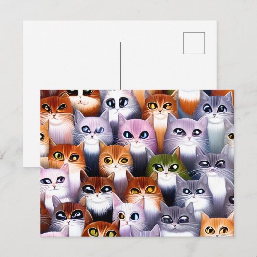 Cute Cats Graphic Briefkaart (Voorkant / Achterkant)