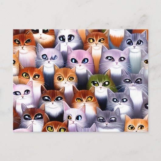Cute Cats Graphic Briefkaart (Voorkant)