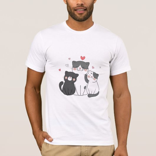 cute cats group | cat lover design | buy now  t-shirt (Voorkant)