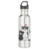 cute cats group | cat lover design | buy now  waterfles  (Voorkant)