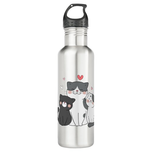 cute cats group | cat lover design | buy now  waterfles  (Voorkant)