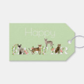 Cute Cats Happy Easter Gift Label Cadeaulabel (Voorkant (Horizontaal))