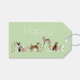 Cute Cats Happy Easter Gift Label Cadeaulabel