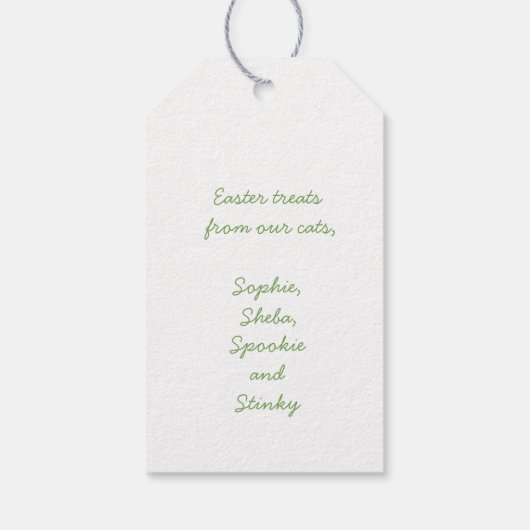 Cute Cats Happy Easter Gift Label Cadeaulabel (Achterkant)