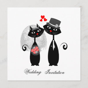 Cute Cats Hipster Bride en Groom Purrfect! Kaart