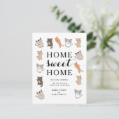 Cute Cats Home Sweet Home Moving Announge Briefkaart (Staand voorkant)