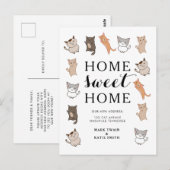 Cute Cats Home Sweet Home Moving Announge Briefkaart (Voorkant / Achterkant)