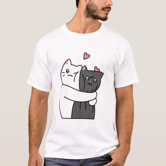 Cute Cats Hugs with Love  T-shirt (Voorkant)