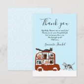 Cute Cats in car Winter Birthday Baby Bedankkaart (Voorkant / Achterkant)