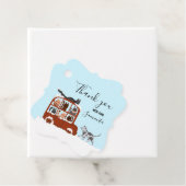 Cute Cats in car Winter Birthday Baby Gift Bedankjes Labels (In situ)