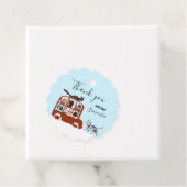 Cute Cats in car Winter Birthday Baby Gift Bedankjes Labels (In situ)
