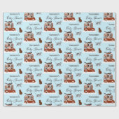 Cute Cats in car Winter Birthday Baby Gift Cadeaupapier (Vlak)