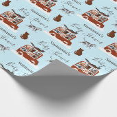 Cute Cats in car Winter Birthday Baby Gift Cadeaupapier (Hoek)