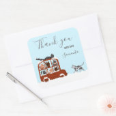 Cute Cats in car Winter Birthday Baby Gift Vierkante Sticker (Envelop)