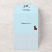 Cute Cats in car Winter Cold Baby Shower  All In One Uitnodiging (Buitenkant)