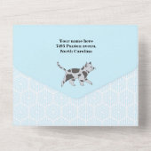 Cute Cats in car Winter Cold Baby Shower  All In One Uitnodiging (Achterkant)