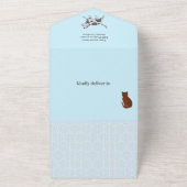 Cute Cats in car Winter Cold Baby shower All In One Uitnodiging (Buitenkant)