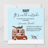 Cute Cats in car Winter Cold Baby Shower  Kaart (Voorkant)