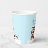 Cute Cats in car Winter Cold Baby Shower Papieren Bekers (Rechts)