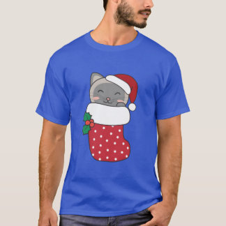 Cute Cats In Christmas Sock For Christmas Cat retr T-shirt