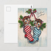 Cute Cats in Crhistmas Socks Briefkaart (Voorkant / Achterkant)