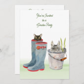 Cute Cats in de Garden Party Kaart (Voorkant / Achterkant)