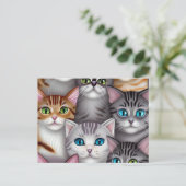 Cute Cats in een verscheidenheid aan kleuren Briefkaart (Staand voorkant)