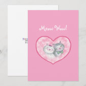 Cute Cats in Heart Valentijnsdag Kaart (Voorkant / Achterkant)