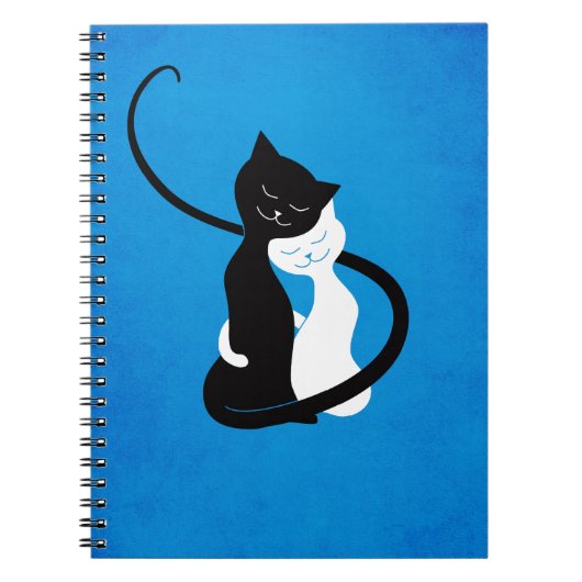 Cute Cats in Love Blue Cat Lover Notitieboek (Voorkant)