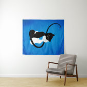 Cute Cats in Love Blue Cat Lover Wandkleed (In Situ (horizontaal))