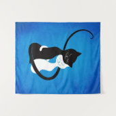 Cute Cats in Love Blue Cat Lover Wandkleed (Voorkant (horizontaal))