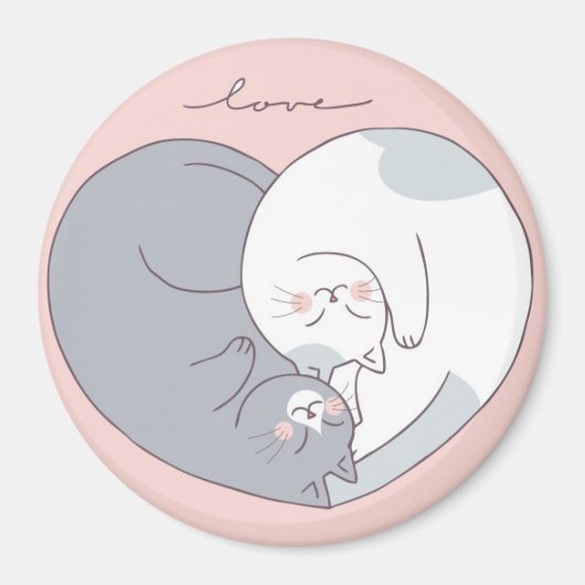 Cute Cats in Love Magnet (Voorkant)