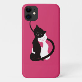 Cute Cats in Love Pink Cat Lover iPhone 11 Hoesje