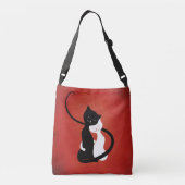 Cute Cats in Love Red Cat Lover Tote Bag (Achterkant)