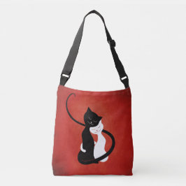 Cute Cats in Love Red Cat Lover Tote Bag