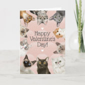 Cute Cats | Kat Lover Happy Valentijnsdag Kaart (Voorkant)