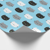 Cute Cats & Kawaii Kittens (blauw) Cadeaupapier (Hoek)