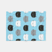 Cute Cats & Kawaii Kittens (blauw) Fleece Deken (Voorkant (Horizontaal))