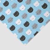 Cute Cats & Kawaii Kittens (blauw) Tissuepapier (Detail)