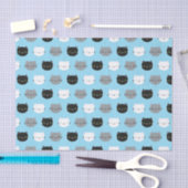 Cute Cats & Kawaii Kittens (blauw) Tissuepapier (Craft)