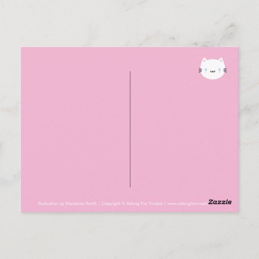 Cute Cats & Kawaii Kittens (roze) Briefkaart (Achterkant)