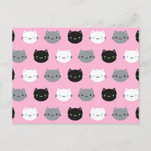 Cute Cats & Kawaii Kittens (roze) Briefkaart