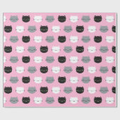 Cute Cats & Kawaii Kittens (roze) Cadeaupapier (Vlak)