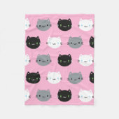 Cute Cats & Kawaii Kittens (roze) Fleece Deken (Voorkant)