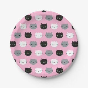Cute Cats & Kawaii Kittens (roze) Papieren Bordje