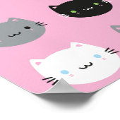 Cute Cats & Kawaii Kittens (roze) Poster (Hoek)