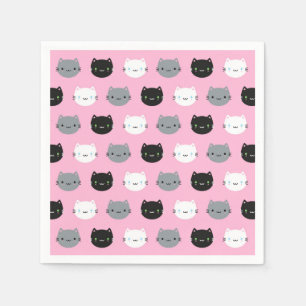 Cute Cats & Kawaii Kittens (roze) Servet